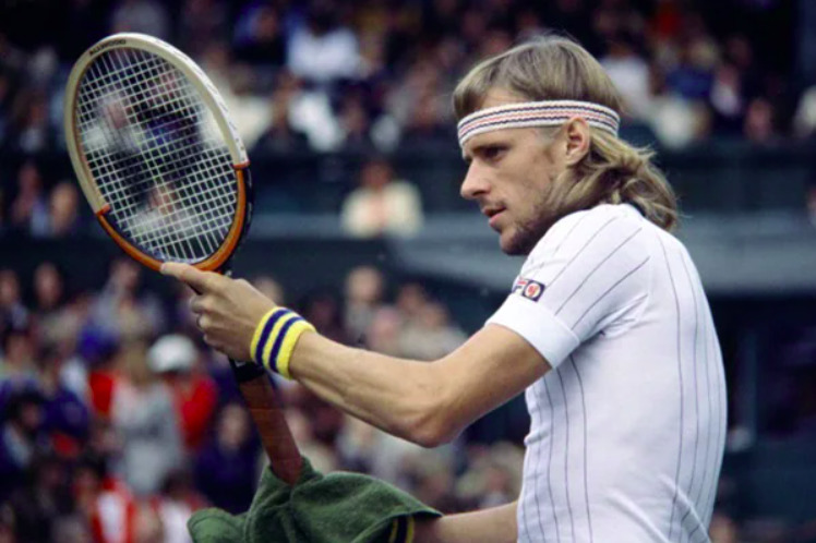 Retro tennis — vintage racquet and headband
